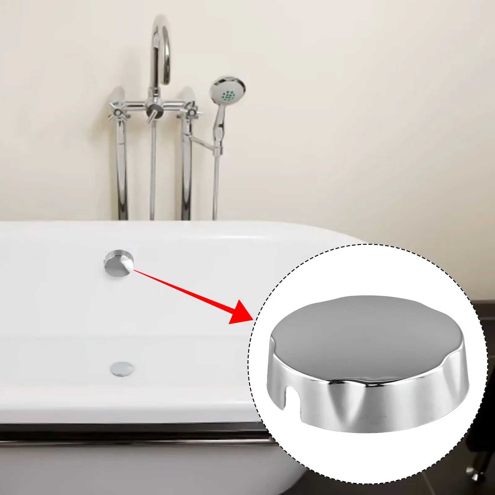 1pc Bathtub Rotating Knob Pop-Up Bath Control Knob Diameter 75mm Cover For Hole Diameter 10mm Plastic Bathroom Plumbing Accessor