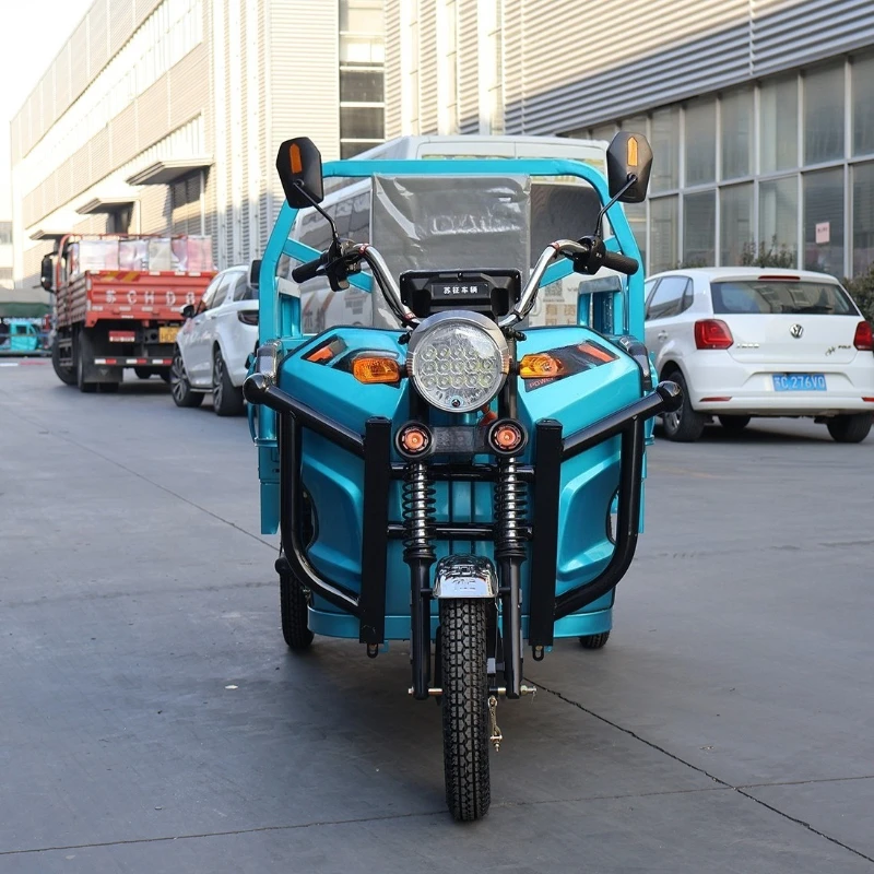 Electric Utility Tricycle Customized Compact Weather Canopy Steel Cargo Bed 500 1000 KG Load Commercial Daily Work