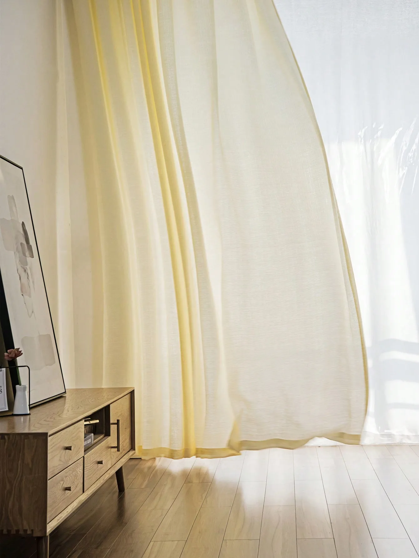 High quality living room kitchen luxurious Yarn Yellow and Breatheable Curtain Shading Fabric Polyester Korean Yarn Curtain
