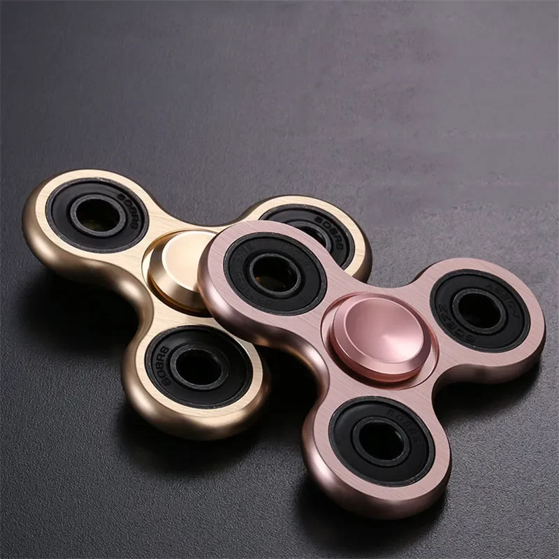 Aluminum Alloy Plating Fidget Spinner, Metal Alloy, Mute Bearing, Processo de desenho, Hand Spinner, Alívio do estresse, Brinquedos para adultos e crianças, R188