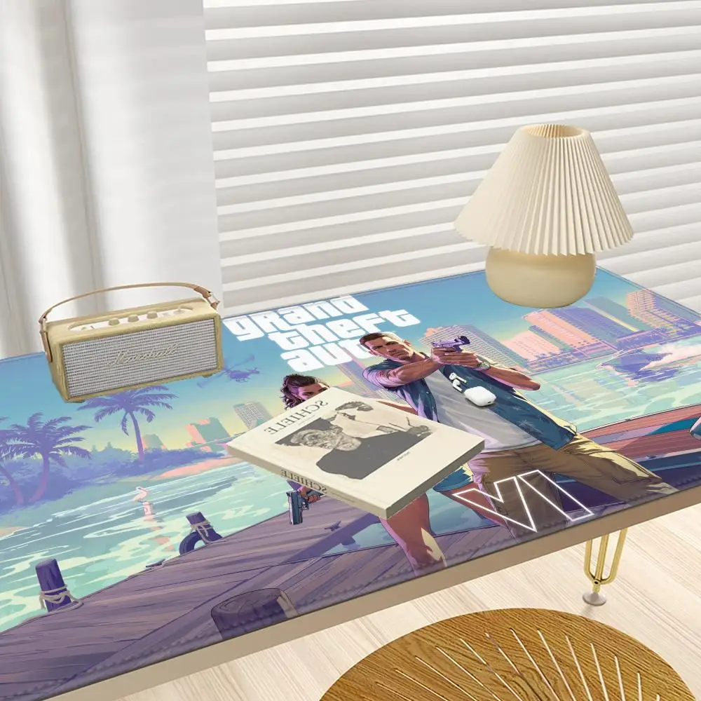 لوحات الماوس GTA 6 غير قابلة للانزلاق مكتب كبير طالب الألعاب سرقة السيارات سميكة لعبة كبيرة لوحة الكتابة وسادة ماوس الوسادة #3