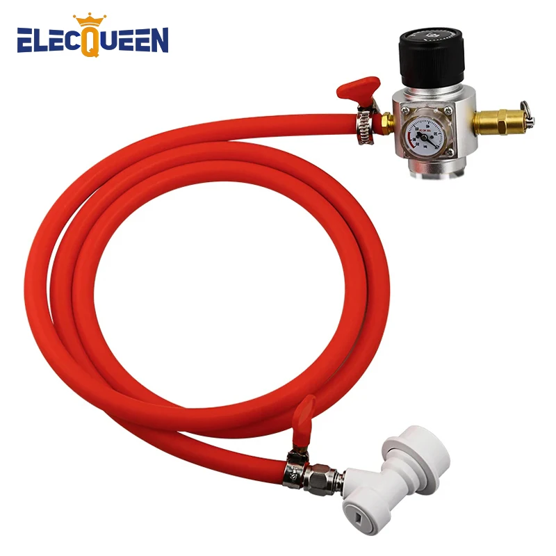 

Газовая линия из ПВХ 5/16 дюймов в сборе, бутылка газированной воды 0-90 фунтов на квадратный дюйм, мини-регулятор газа CO2 с предохранительным клапаном TR21-4, дозатор пива для домашнего пива