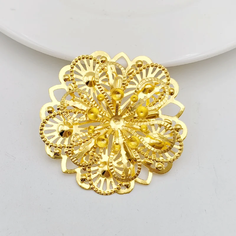 10 Pcs Filigree Wraps Flower Connectors Metal Crafts Decoration For Jewelry Making DIY Accessories Gourd Charm Pendant