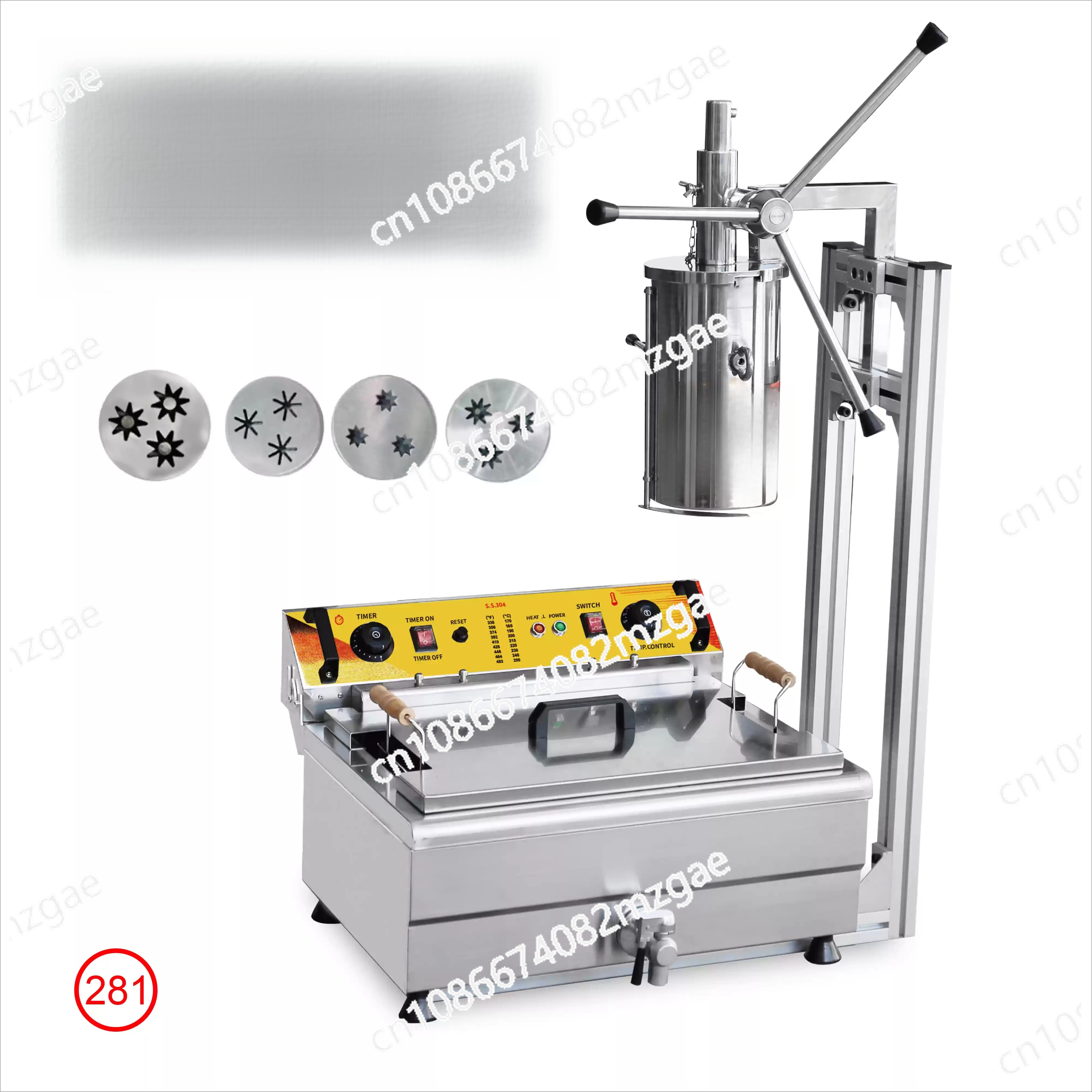 Stainless Steel Automatic Spanish Churro Machine  with Fryer - Commercial Snack Maker High Efficiency