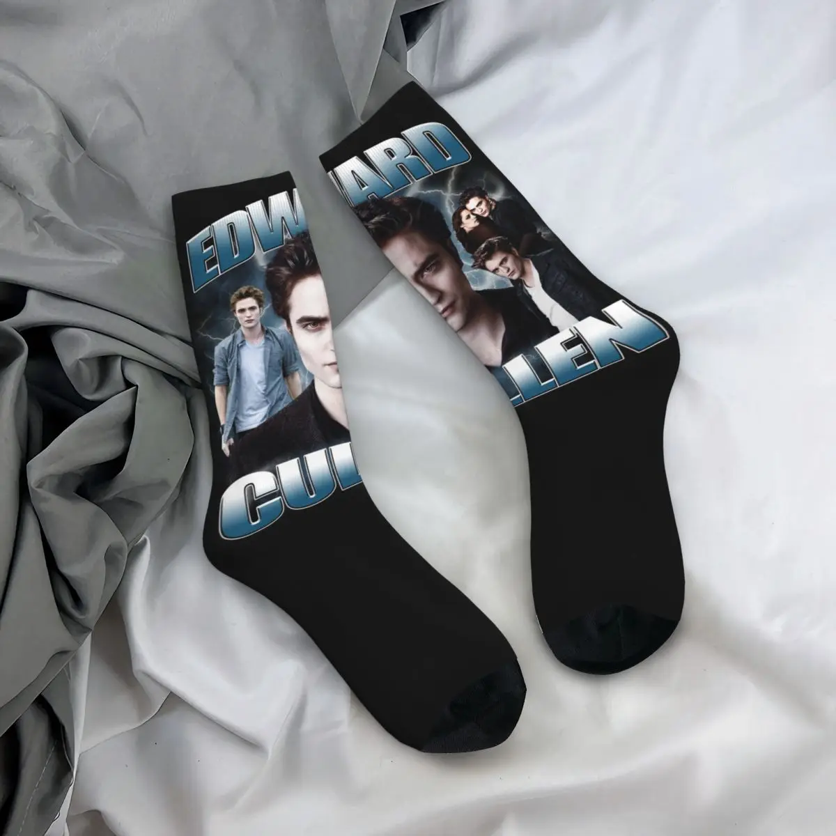 ฤดูใบไม้ร่วงฤดูหนาว Hip-Hop ผู้ชายผู้หญิง Edward Cullen Twilight ถุงเท้าถุงเท้าฟุตบอล