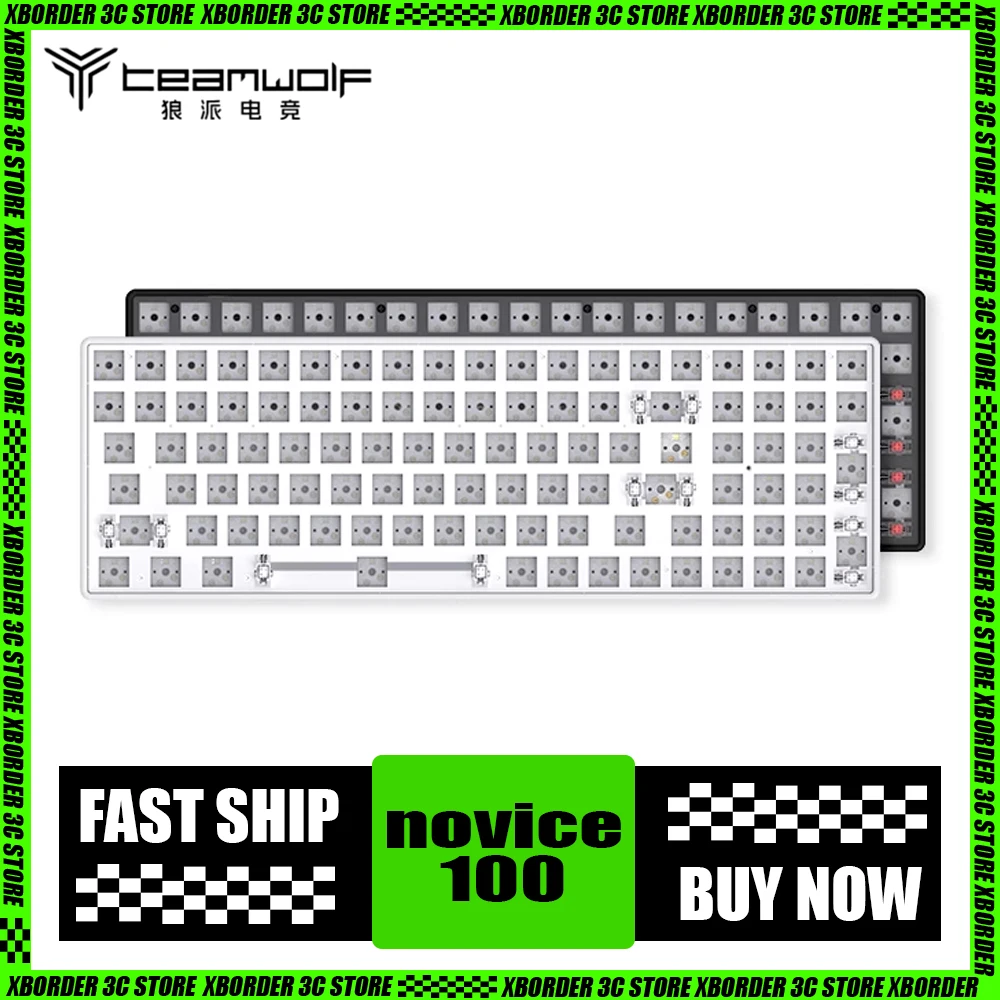 Teamwolf Novice100 Mechanical Keyboard 3 Mode Bluetooth Wireless Customized Keyboard Kits Hot-Swap E-Sports Office Pc Gamer Gift