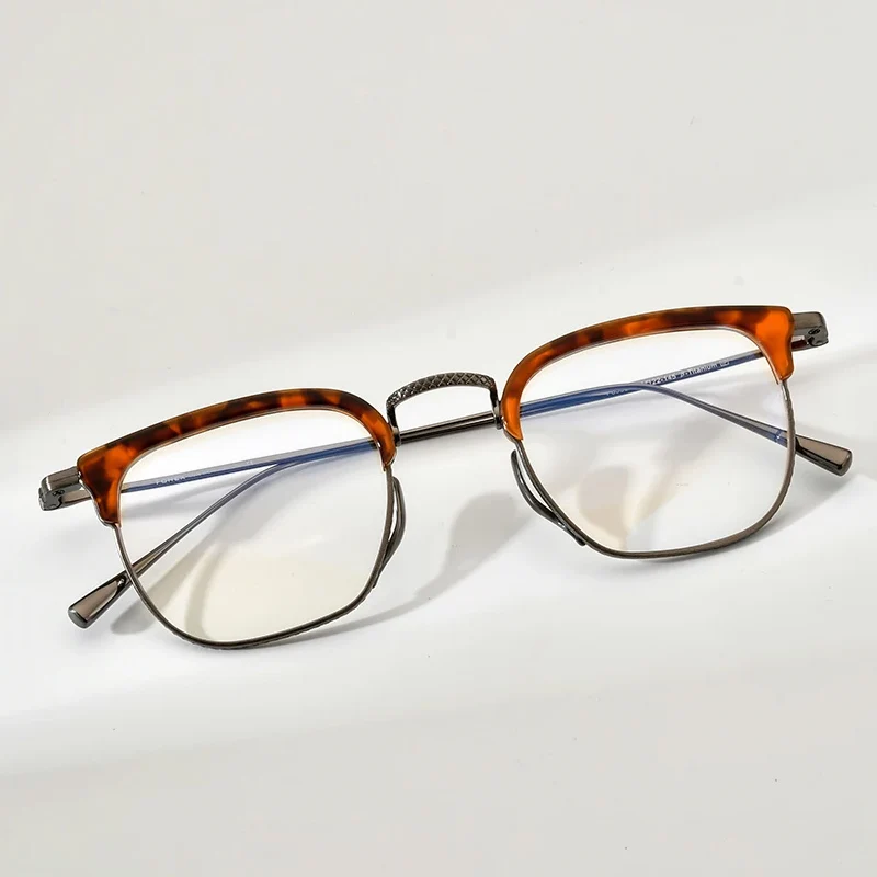 FONEX Acetate Titanium Eyeglasses Frame Men Brand Design Retro Square Glasses Women Vintage Japanese Ultralight Eyewear 85661