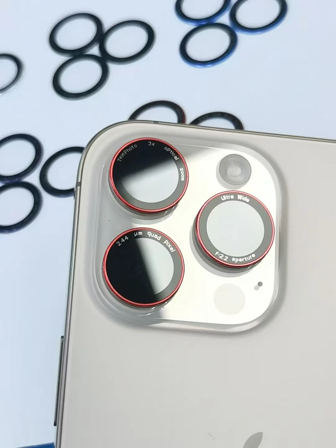 

Camera Lens Protector Cover for IPhone 16 Pro Max 16Plus Glowing Tempered Glass Ring Films