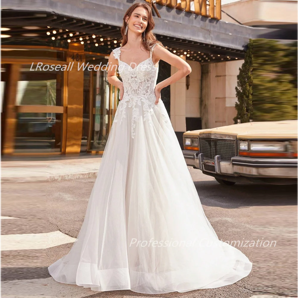 

LRosella Wedding Dress Organza Strapless Floor-Length sleeveless Wedding Dresses Appliques gorgeous Elegant Luxury فساتي2024