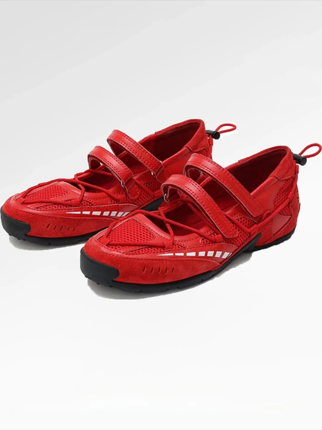 Retro Ballet Flats Women's Increased Height Sugar Cube Casual Sport Mary Janes Shoes round Toe Ultra Thin Fiber  Rubber