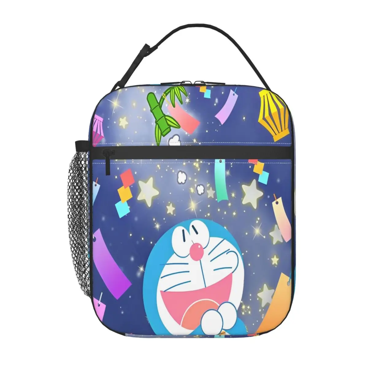 

Сумка для обеда Doraemon, портативный ланч-бокс, детская школьная сумка-холодильник с принтом, ретро-сумка-тоут, водонепроницаемая сумка для еды