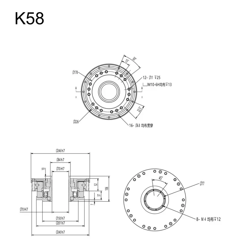 Hot salesNew Customized Harmonic Reducer/Robot Harmonic Reducer SHF/SHG(HBK) HBK 58, Custom Cycle 20-30 Days