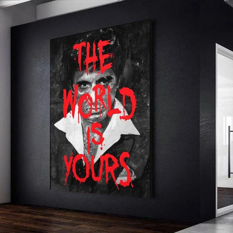 Motivational Canvas Prints Mafia Portrait Painting Gangster Bosses Legends Art Posters Scarface Escobar Godfather Wall Decor #4