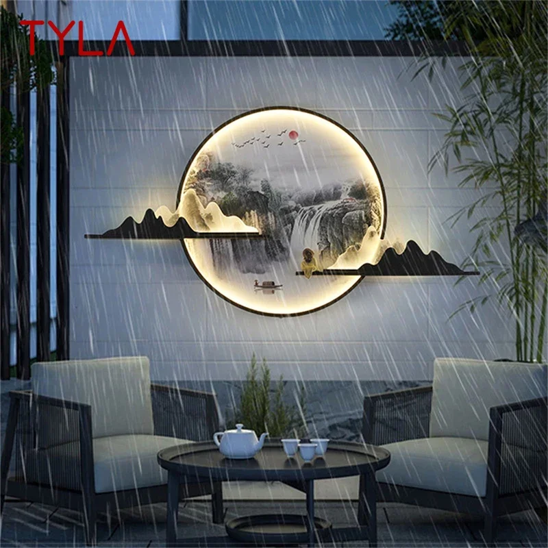 

TYLA Outdoor Mural Lamp LED Creative Circular Landscape Waterproof Mural Outdoor Villa Courtyard Garden Decoration Painting