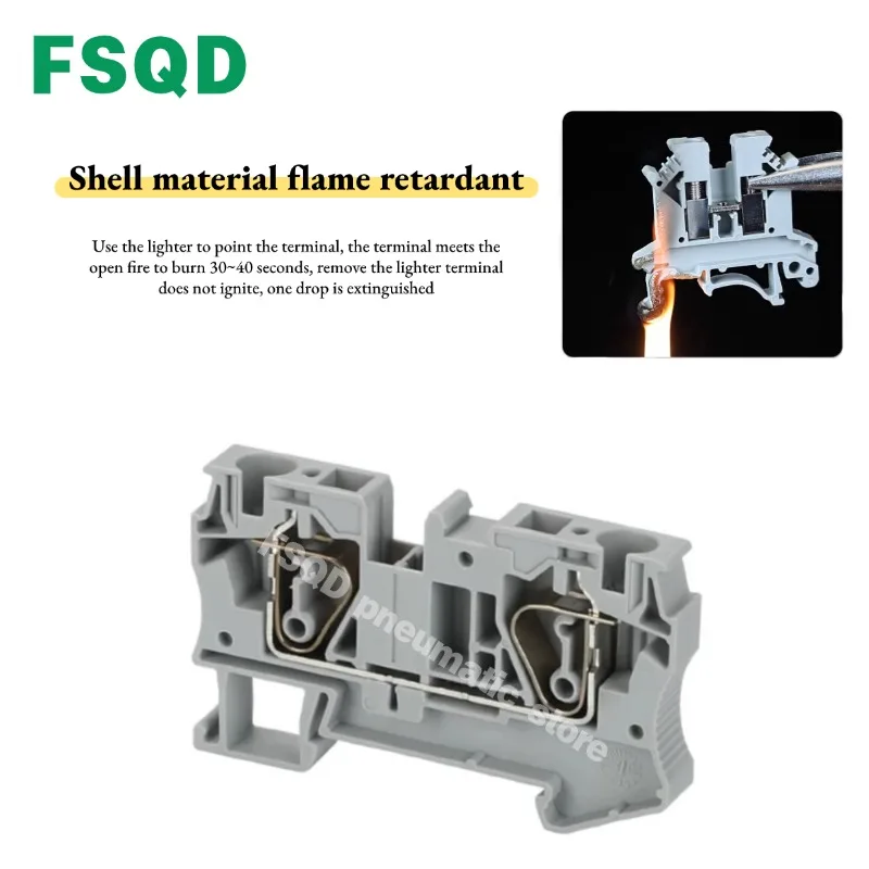 ST STTB 2.5 1.5 4 6 10 PE 3L  Spring type terminal block flame retardant pure copper Rail type, terminal
