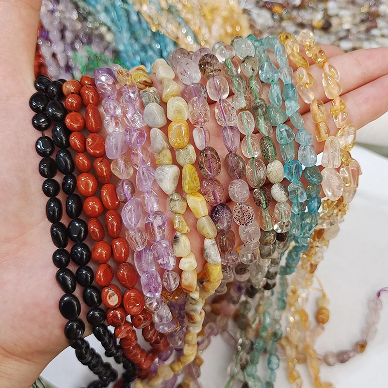 

5-10mm Natural Gem Irregular Crystal Agates Jades Opal Beads Loose Spacer Beads For Decoration Making Diy Accessories 15"