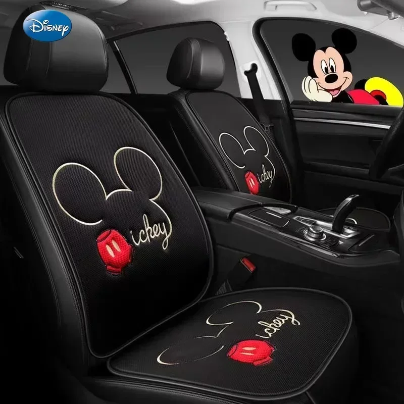 Disney Car Interiors Cartoon Seat Cushion All Seasons Breathable Tie-Free Anti-Slip Fabric Seat Cover Car Seat Protective Cover