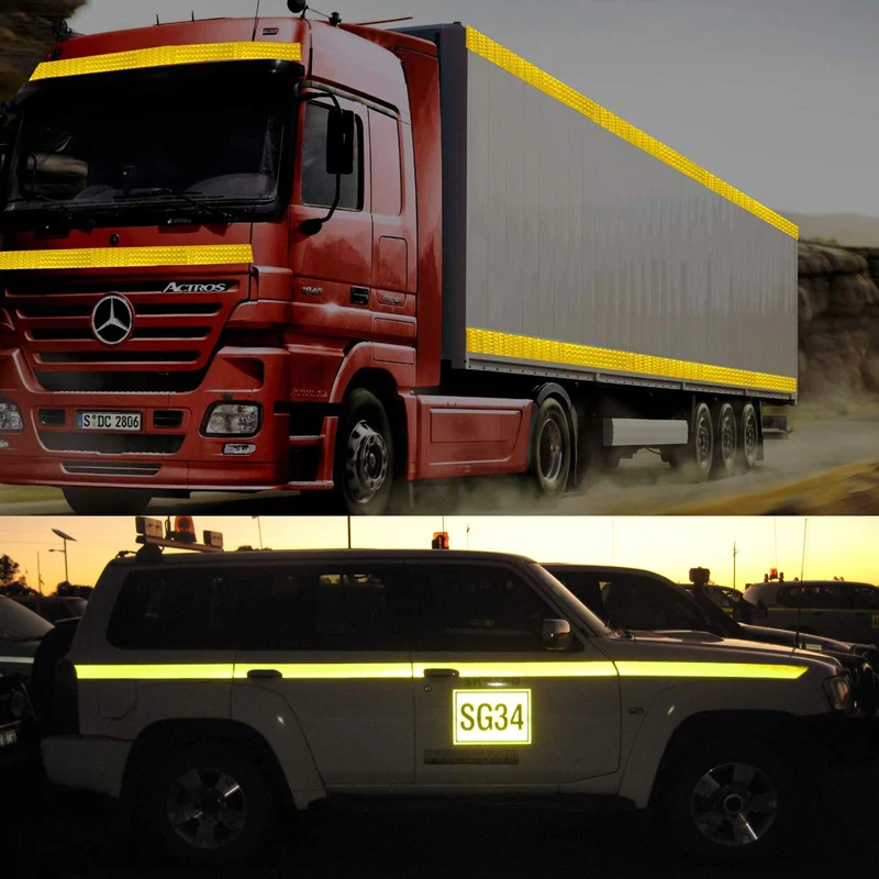 5cmX25m/Rotolo Nastro Riflettente Nastro di Sicurezza di Visibilità Rimorchio Autoadesivo Avvertimento Attenzione Nastro Riflettore Per Auto Camion Rimorchio