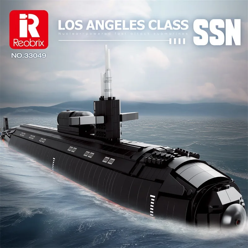 IN STOCK MOC Military Nuclear Submarine Los Angeles-class SSN Building Blocks Bricks Assembling Model Toys for Children Gift Set