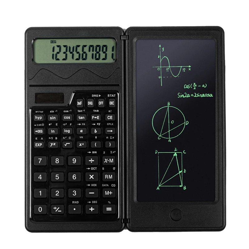 Solar Scientific Calculator With Writing Tablet Functions Engineering Financial Calculator For School Students Office