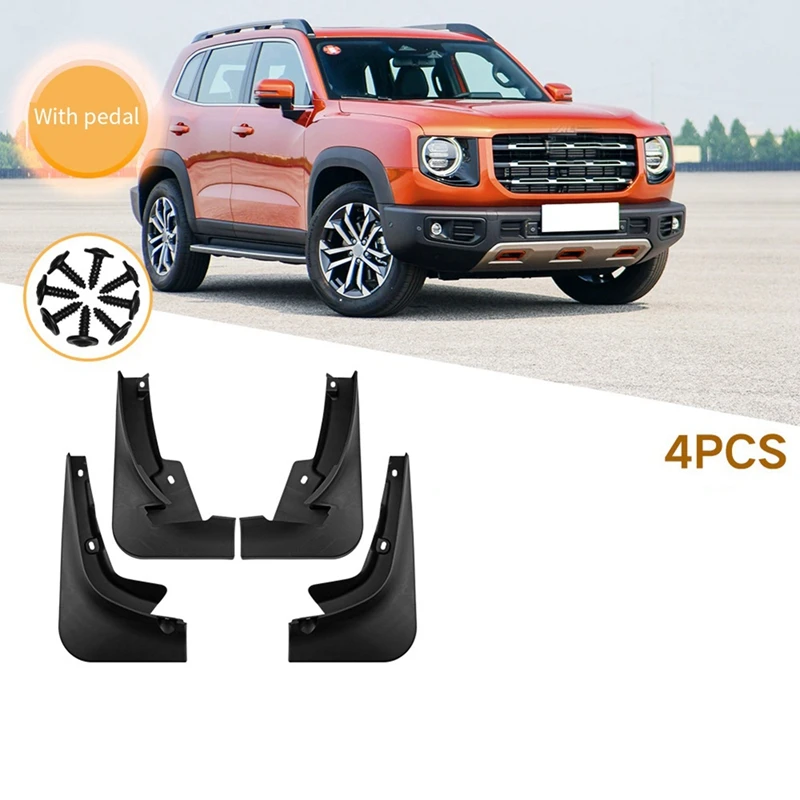 Car Mudguards Mud Flap Flaps Splash Guards Fender Protector Cover Trim For Great Wall Haval Dargo 2021+ With Pedal Durable