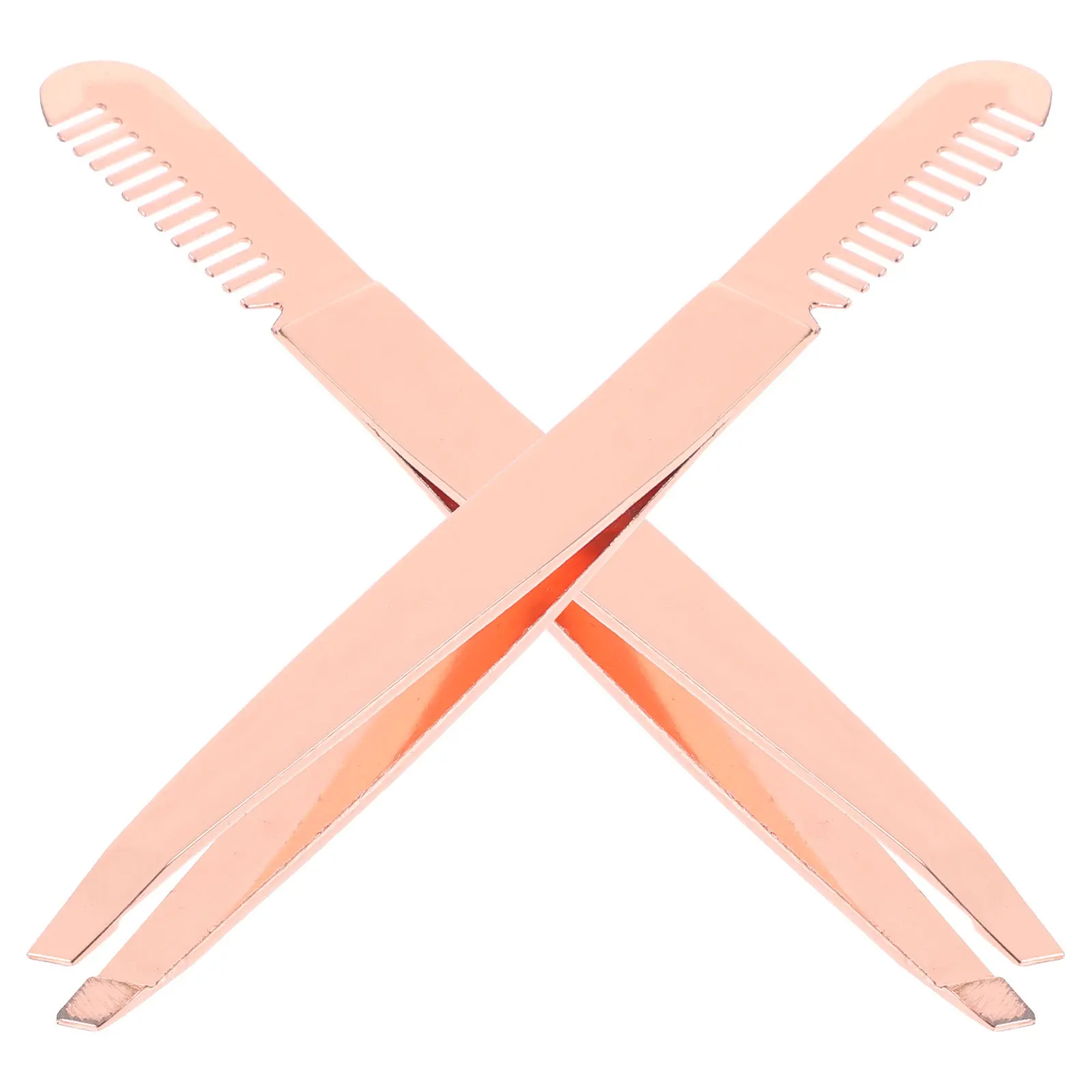 2 pçs pinças de sobrancelha profissional ferramentas de remoção do cabelo de aço inoxidável para mulheres homens facial sobrancelha moldar pinças de cílios