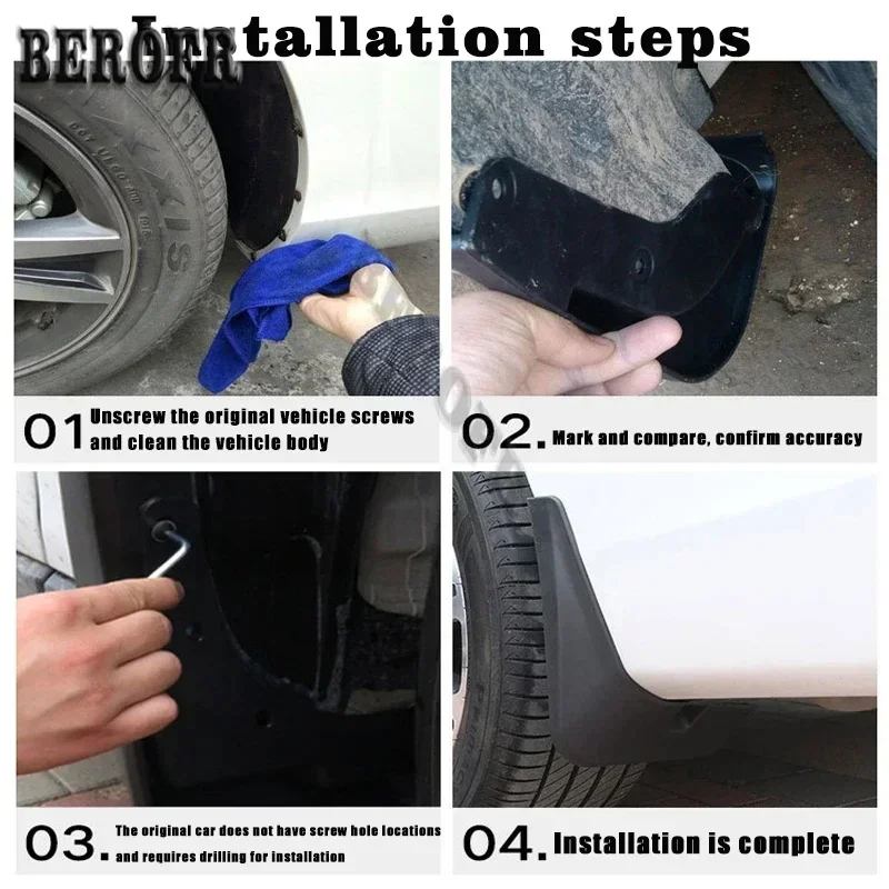 Mud Flaps For GAC AION V 2024 2025 2026 Car Splash Guards Fender No Drilling No Tape All Weather Mudflaps Accessories