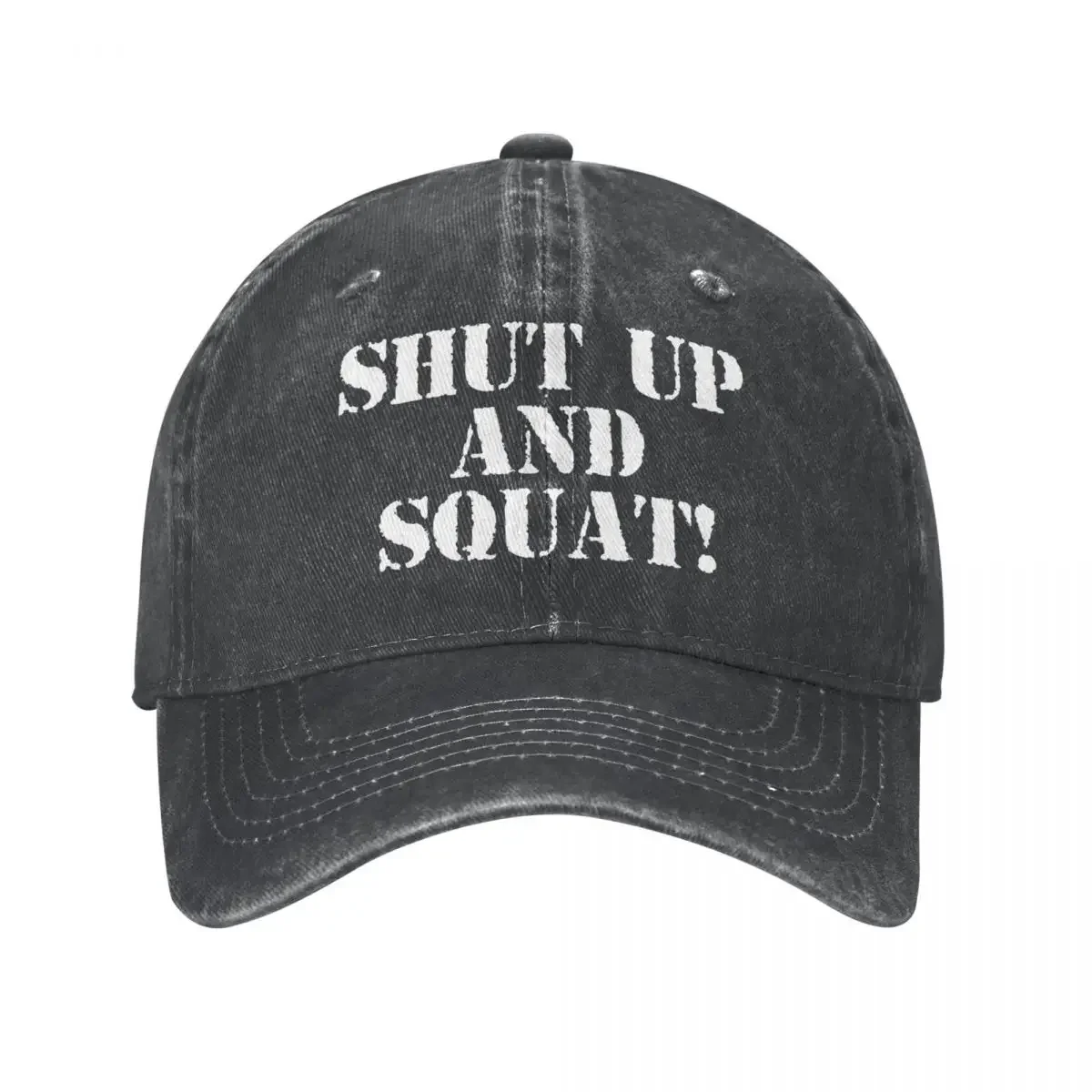 Shut Up And Squat Baseball Cap Classic Distressed Washed Gym Fit Fitness Bodybuilding Snapback Hat Outdoor Summer Caps Hat