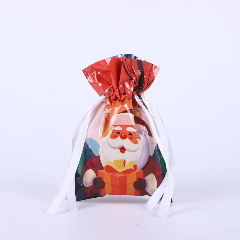 New drawstring gift Christmas party aluminum foil candy bag New Year's creative gift packaging bag