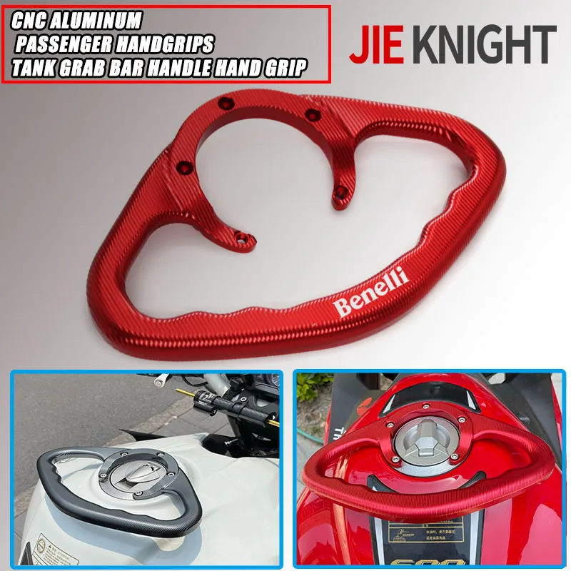 Soporte de reposabrazos para tanque de combustible de motocicleta CNC, manija de agarre de pasajero para QJMOTOR SRK600, 250, 350, 400, 600, Benelli Leoncino 500, 250, 752S