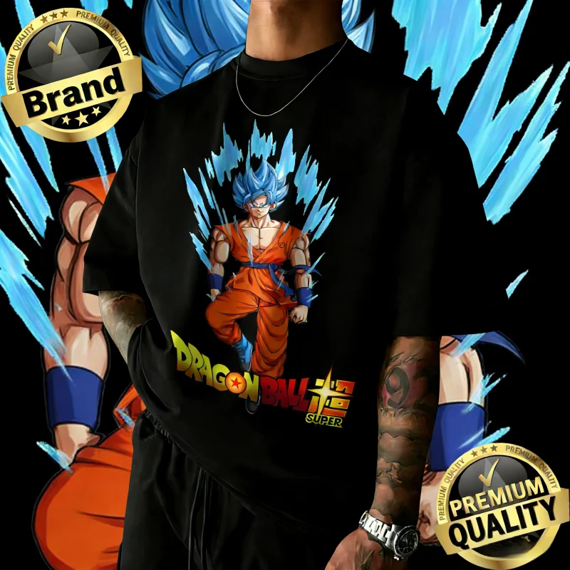 2026New Summer Dragon Ball 40th Anniversary  Kakarot 100% Cotton Anime Printed T-shirt Extra Size Casual Streetwear Unisex Y2k
