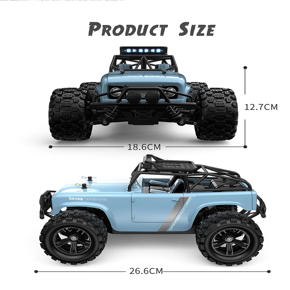 Rc Cars Off Road With LED Light 1:18 Scale Rock Crawler 4WD 2.4Ghz 40KM High Speed Drift Remote Control Monster Truck Toys