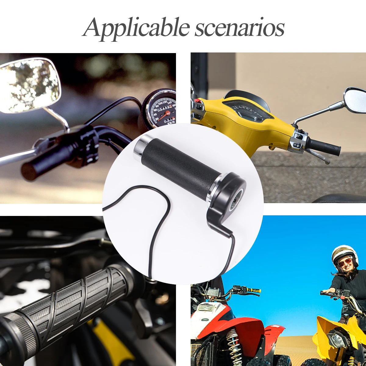 

1 Pair 22Mm Electric Bike Handlebar Grips Dirt Motorcycle Hand Grips Sturdy Durable Easy Install For E-Bike Scooter