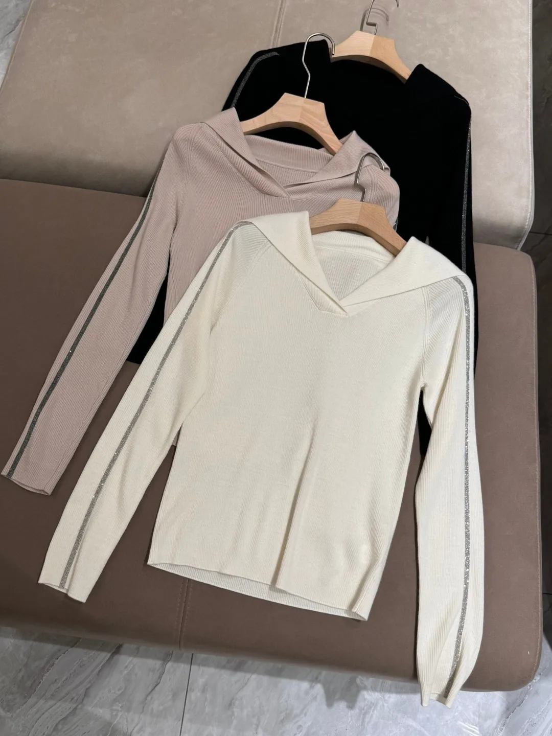 Long-Sleeved Knitted 100% Wool Bottoming Shirt For Woman Pullover Tops Women