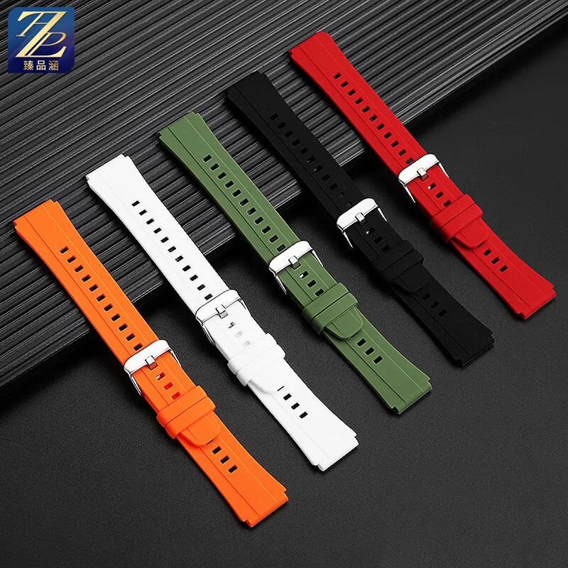 Pulseira de silicone convexa de liberação rápida de 18mm para relógio casio AE-1200WH/1300 a158w a159/a169w sgw400 AQ-150W pulseira de silicone de resina