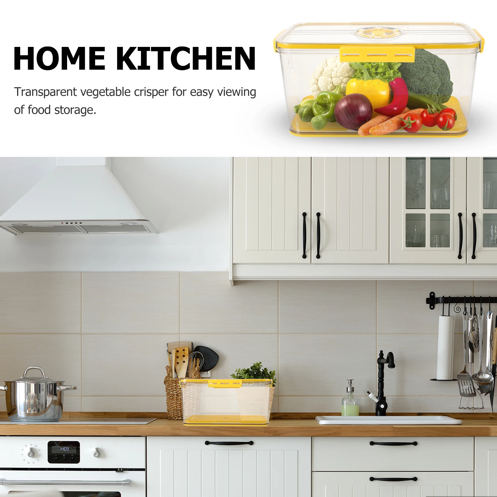 

Airtight Fridge Food Container Bread Storage Box Timing Lid 4-Sided Lock Sealed Ring Reusable For Kitchen Pantry Freezer