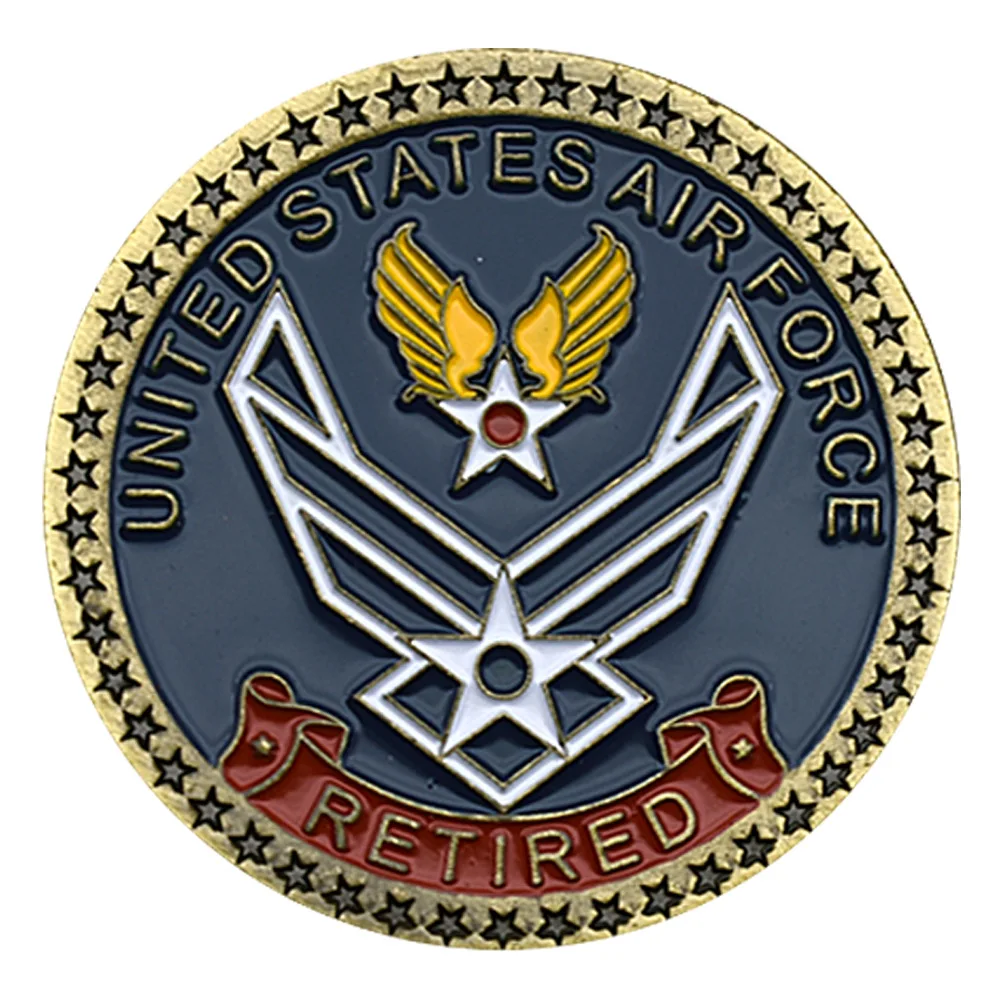 United States Retired Above All Integrity Service Excellence Bronze Plated Souvenir Coin Air Force Veteran Collectible Coins