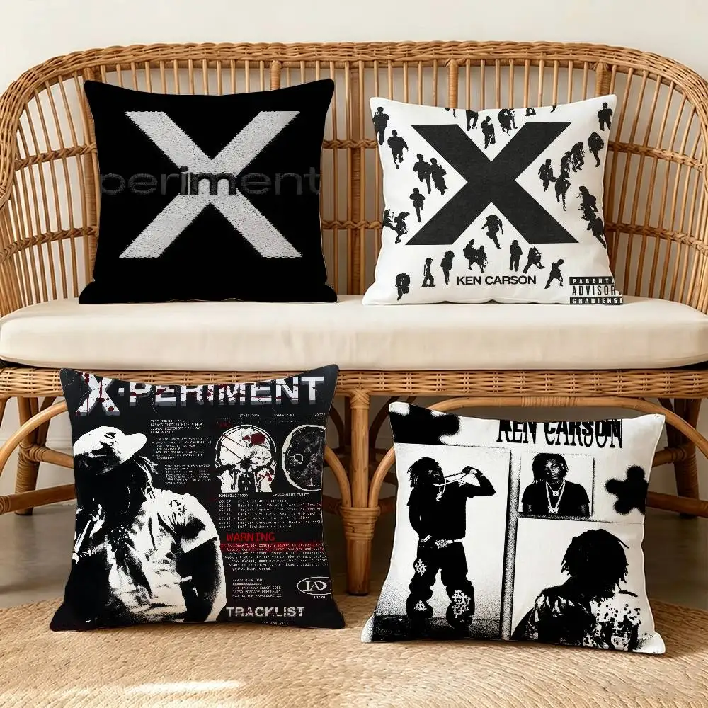 K-Ken Carson Xperiment Rapper   Cushion Cover Pillowcase Upholstery Sofa Throw Pillow Home Decor Pillowcas