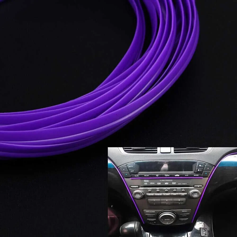 1pc Car Moulding Trims Car-Styling Car Molding Line 5M Length 5m Dashboard Door Car-styling Purple High Quality