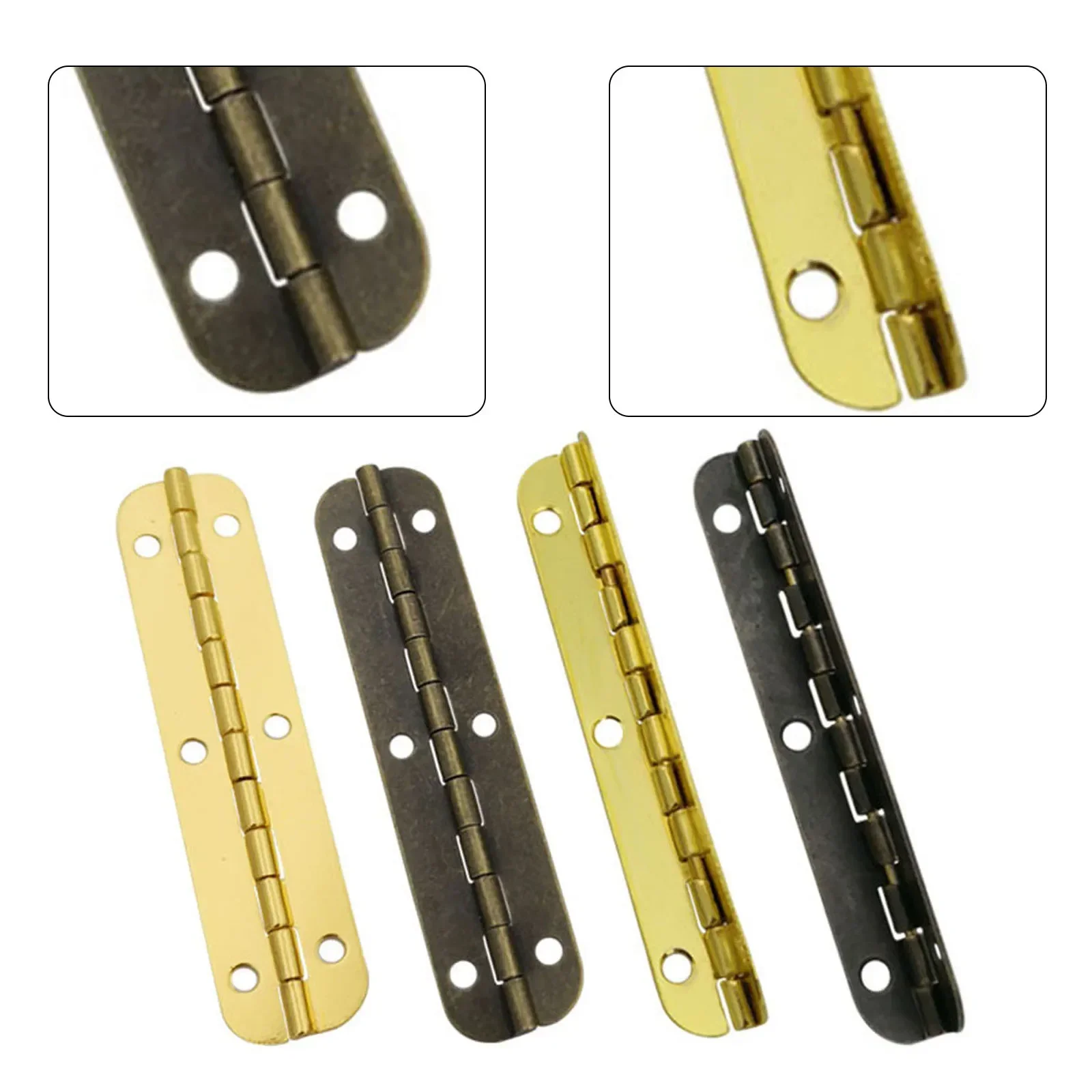 1pc 65mm Hinges Oval Hinge Long Hinge Antique 6-Hole Iron Decorative Screws Vintage Jewelry Box Cabinet Furniture Hardware