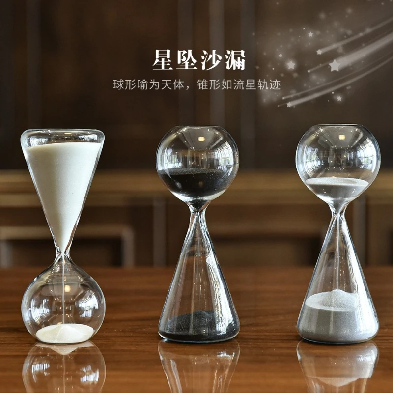 

LH Home Glass Hourglass Timer 15 Minutes Meteor Hourglass Home Ornament
