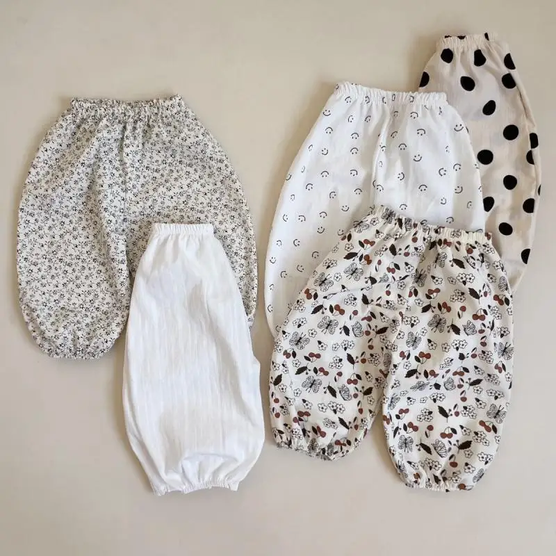 

New Baby Anti-mosquito Pants 2024 Summer Children Loose Harem Pants All-match Boy Casual Pants Girl Cotton Trousers Kid Clothes