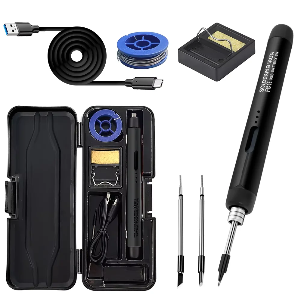 USB draadloze digitale elektrische soldeerboutset Draadloos instelbare temperatuur 300-450 ℃   Slim lassoldeergereedschap