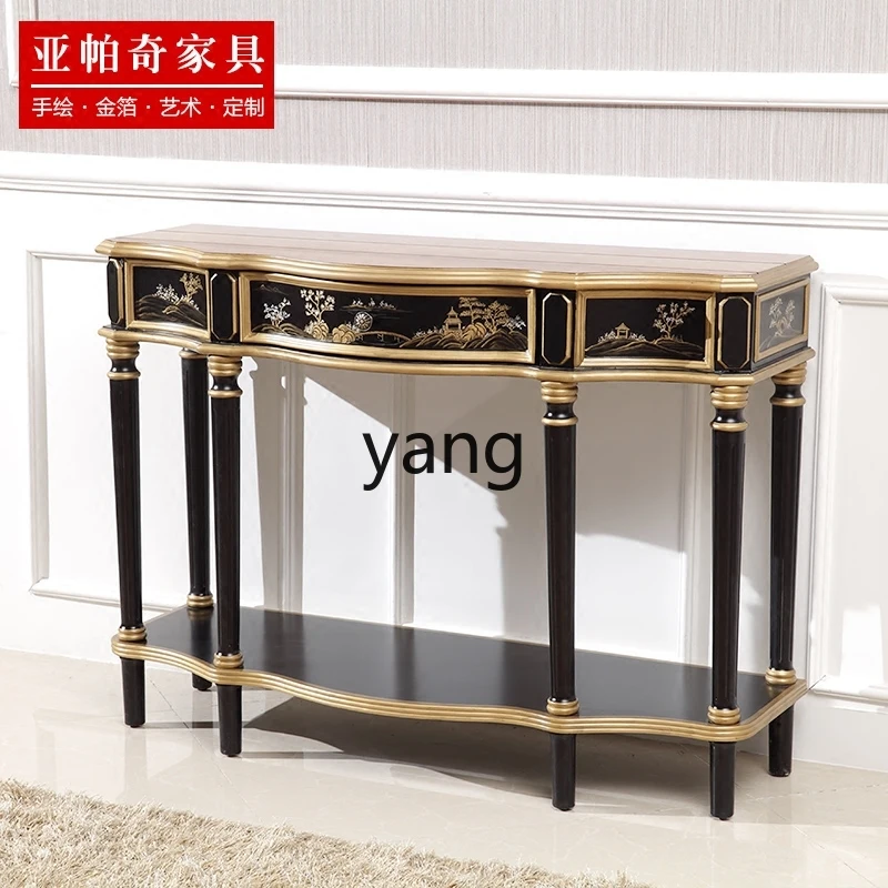 L'm'm New Chinese Style Painted Meal Corridor Aisle Table Lobby Entrance Cabinet Modern Minimalist Strips Table Cabinet