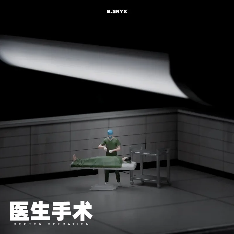 1:64 anime série médico mini boneca figura modelo em miniatura fotografia adereços modelo de cena diy mesa areia paisagismo ornamento presente