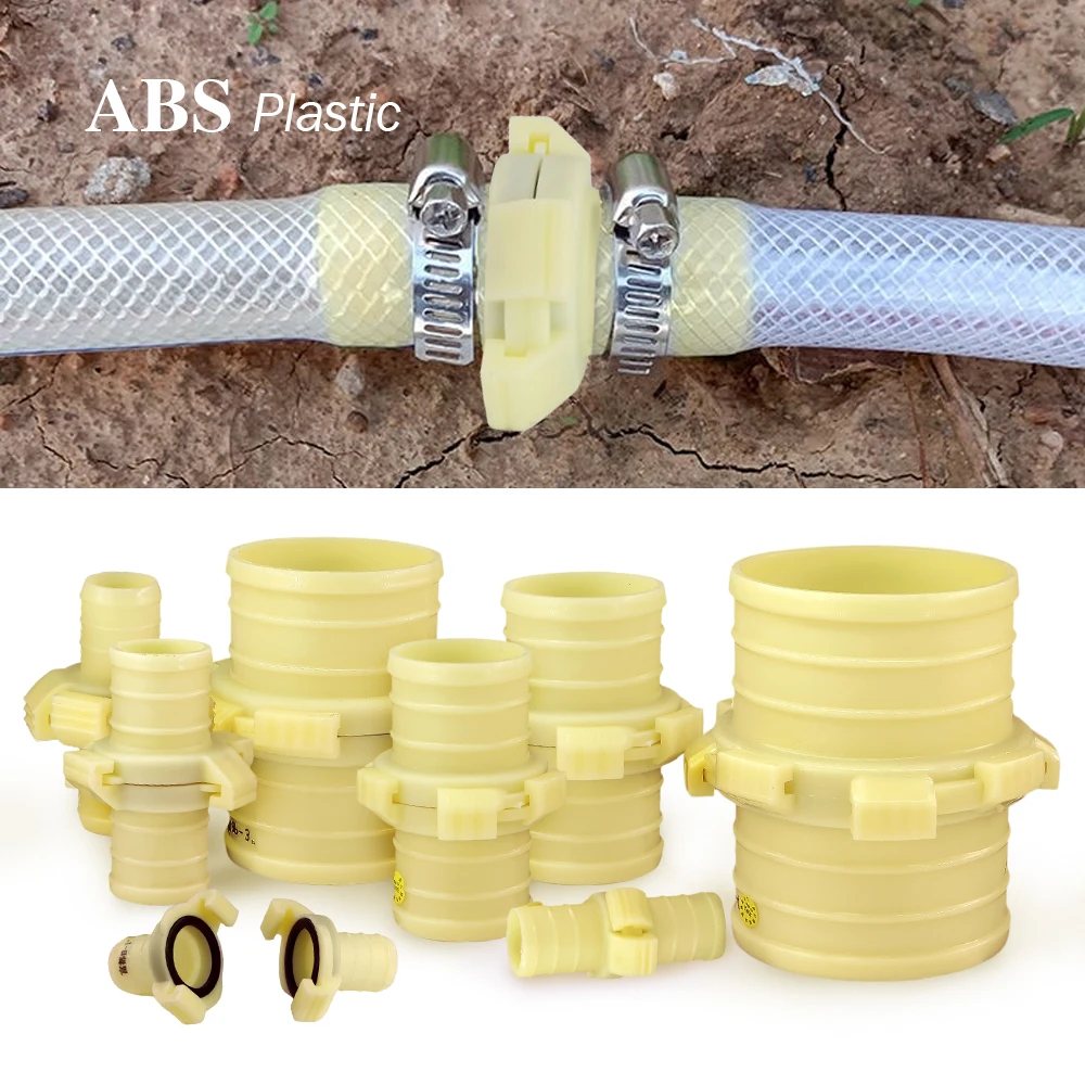 

7-size 25-100mm Garden Irrigation Hose Adapter Quick Connector ABS Plastic Agriculture Watering Pipe Tube Connect Repair Coupler