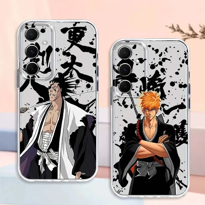 

B-Bleachs Anime Pattern Phone Case For Samsung Galaxy Note 20 10 F12 M23 F23 M14 F15 M54 M55 Ultra Plus 5G TPU Transparent