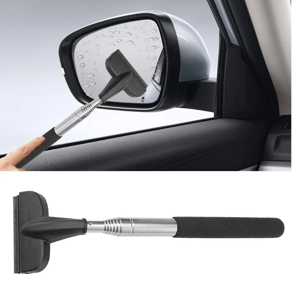 

Автомобильный стеклоочиститель заднего вида, выдвижной скребок для бокового зеркала автомобиля с телескопической длинной ручкой, мини-портативное автомобильное окно