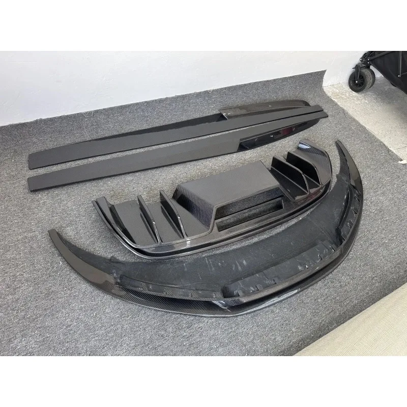 For Audi R8 V8 V10 2008-2015 Front Lip Rear Diffuser Bumper Spoiler Side Skirt Real Carbon Fiber Body Kit Splitter Upgrade Refit