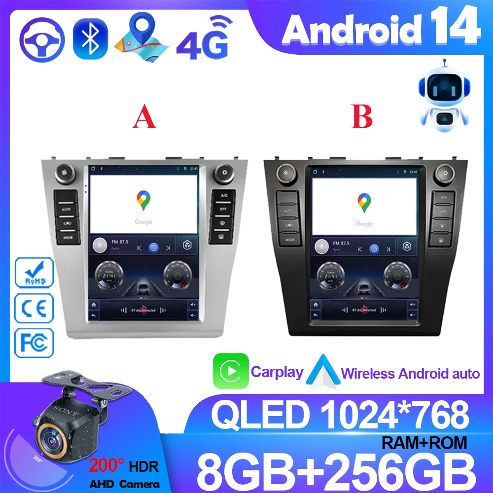 

Android 14 For Toyota Camry 6 XV 40 50 2006 - 2011 9.7 Inch Car Radio Stereo Multimedia Player GPS Navigation 2 din Head